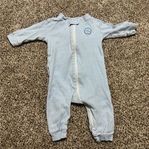 GARB Baby Zipper Pajamas Size 12 Months Blue and White Striped